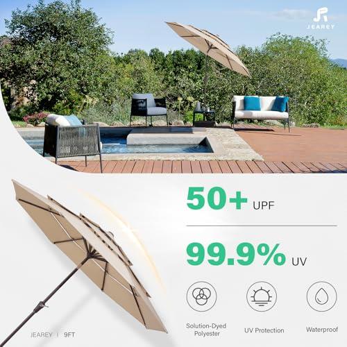 【並行輸入品】 PHI VILLA Cantilever Patio Umbrella with Base， 9' X 12' Outdoor_7