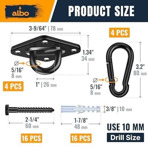【並行輸入品】Albo スイングハンガー ダイヤモンドアイプレート シルバー&ブラック ブラック 4個 Albo Diamond Plate 2_7
