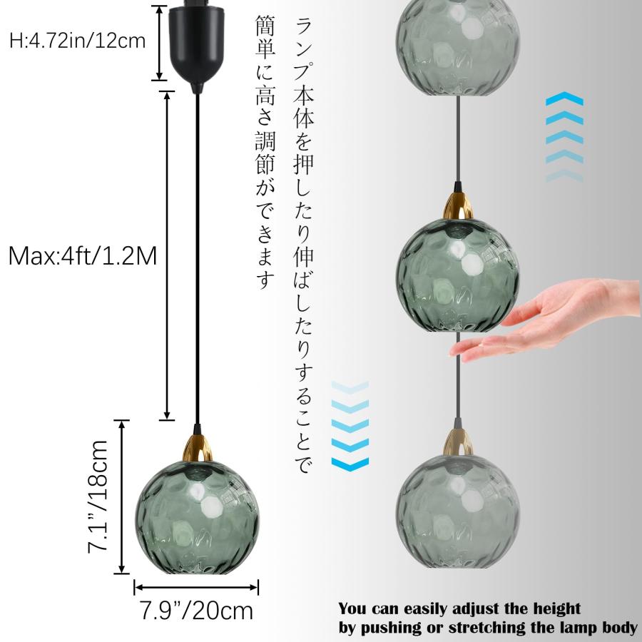 【並行輸入品】 SKIVTGLAMP Adjustable Height Juno Track Lighting Pendants， 4 ft_9