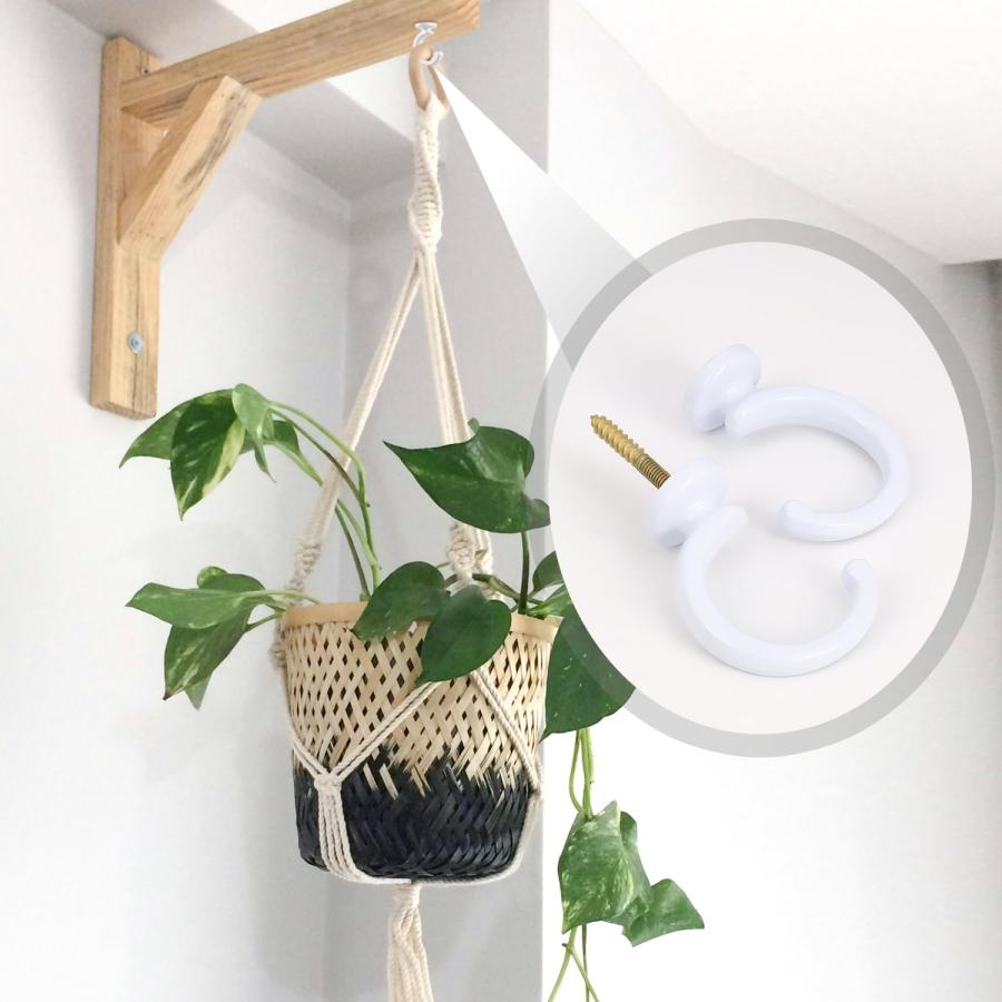 【並行輸入品】yuntop 天井フック 2個 植物吊り下げ用 壁フック 屋内外の植物用 高耐久 スワッグフック 鳥の餌やり器 ランタン 風鈴 プ_5