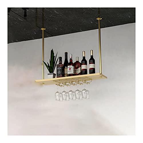 【並行輸入品】 EliteBloom Hanging Ceiling Shelf Hanging Wine Rack with Glass Ho_1