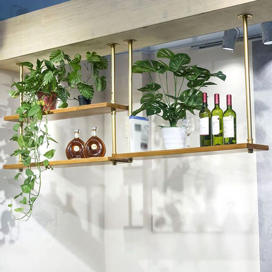 【並行輸入品】 EliteBloom Hanging Ceiling Shelf Hanging Wine Rack with Glass Ho_6