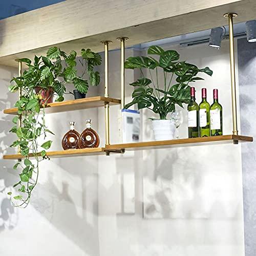 【並行輸入品】 EliteBloom Hanging Ceiling Shelf Hanging Wine Rack with Glass Ho_7
