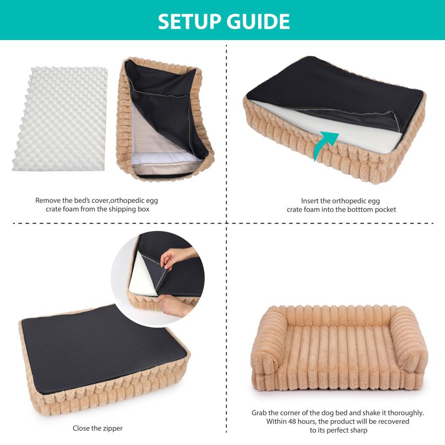 【並行輸入品】 Aulase Chew Proof Dog Crate Bed Pad, Enhanced Quilted Indestruct_3