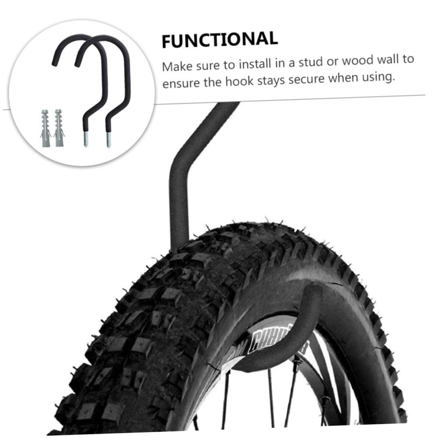 【並行輸入品】 NUOBESTY 2sets Heavy Duty Bike Hook Hanger Wall Mount Storage fo_3