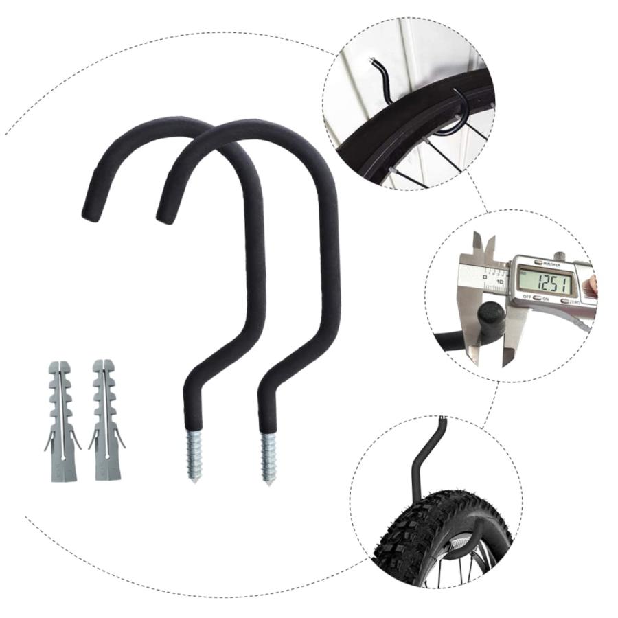 【並行輸入品】 NUOBESTY 2sets Heavy Duty Bike Hook Hanger Wall Mount Storage fo_9