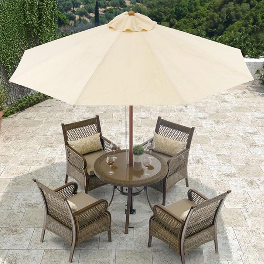 【並行輸入品】 マクラメ傘カバー   ホームボーホー装飾 ガーデンビーチパラソル コットンベージュ タッセル付き、フリンジ付き傘   パティオ傘 |  | 03