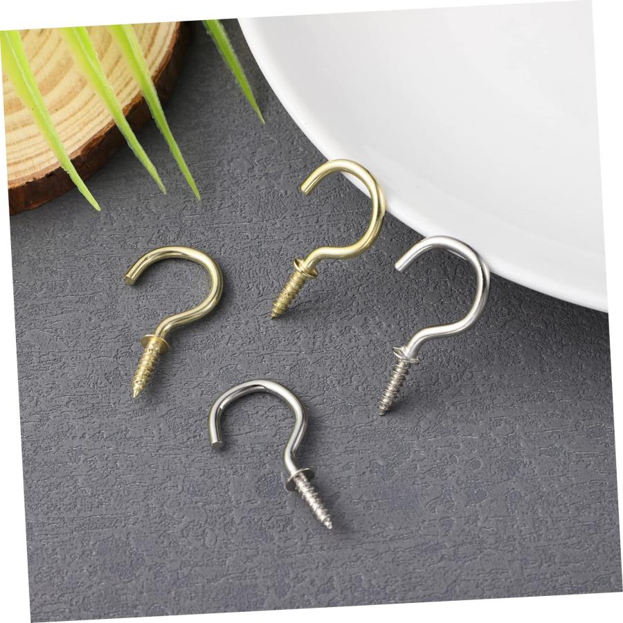 【並行輸入品】 ABOOFAN 100Pcs Metal Screw in Ceiling Hooks for Hanging Plants C_3