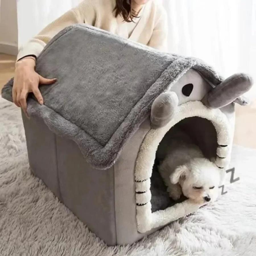 【並行輸入品】 huraty Plush Dog Bed for Small Medium Dogs， Fluffy Donut Round P