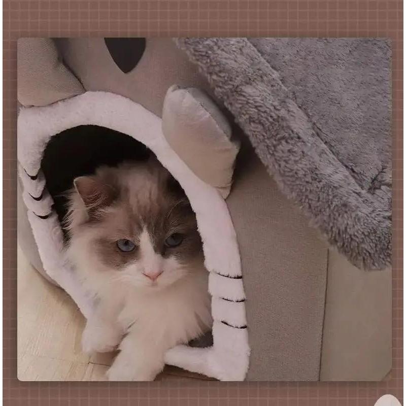 【並行輸入品】 huraty Plush Dog Bed for Small Medium Dogs， Fluffy Donut Round P