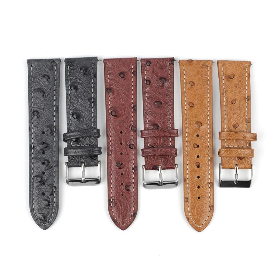 【並行輸入品】 SDFFGHJ Vintage Genuine Leather Watchband 18mm 20mm 22mm Ostrich_3
