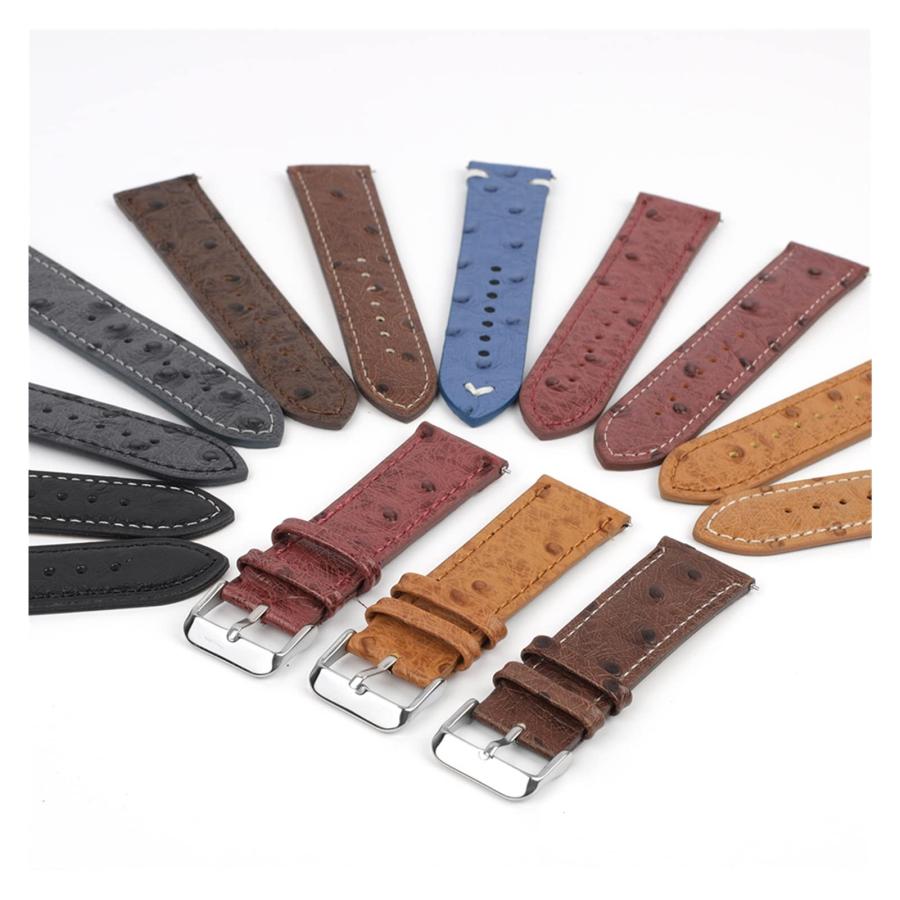 【並行輸入品】 SDFFGHJ Vintage Genuine Leather Watchband 18mm 20mm 22mm Ostrich_6