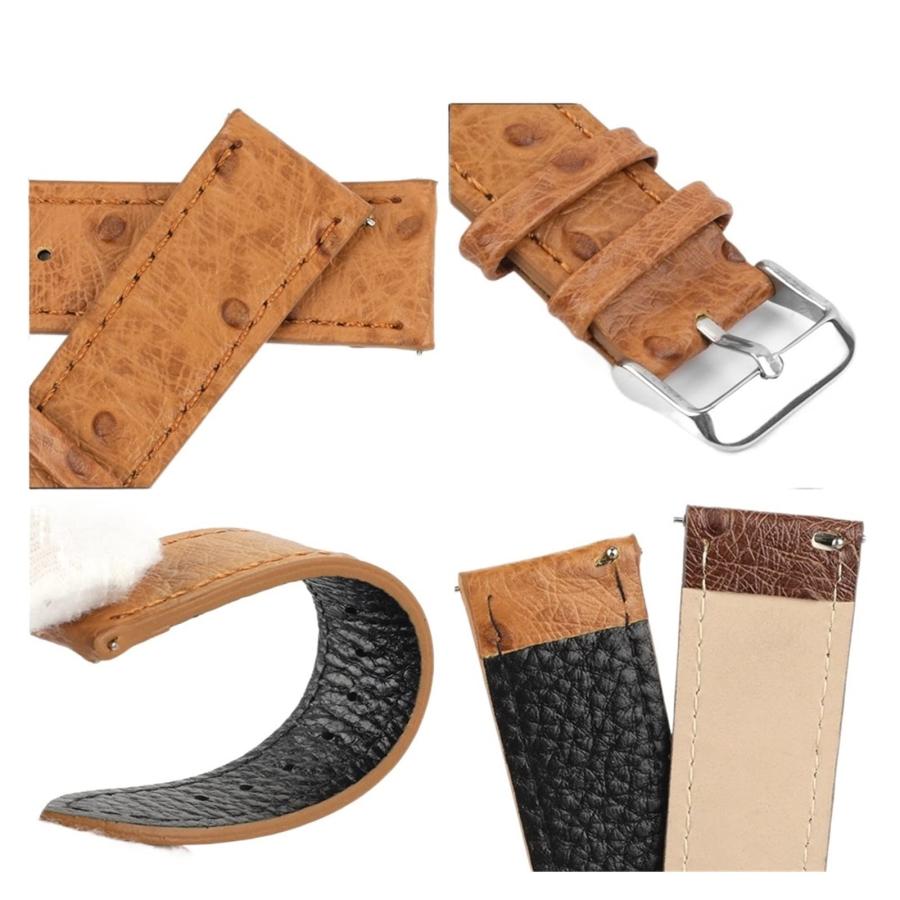 【並行輸入品】 SDFFGHJ Vintage Genuine Leather Watchband 18mm 20mm 22mm Ostrich_9
