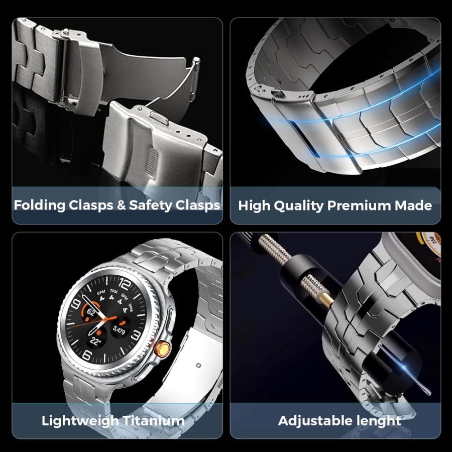 【並行輸入品】Samsung Galaxy Watch 8 40mm/44mm/8 Classic 46mm 2025用シンシングチタンメタルウの画像