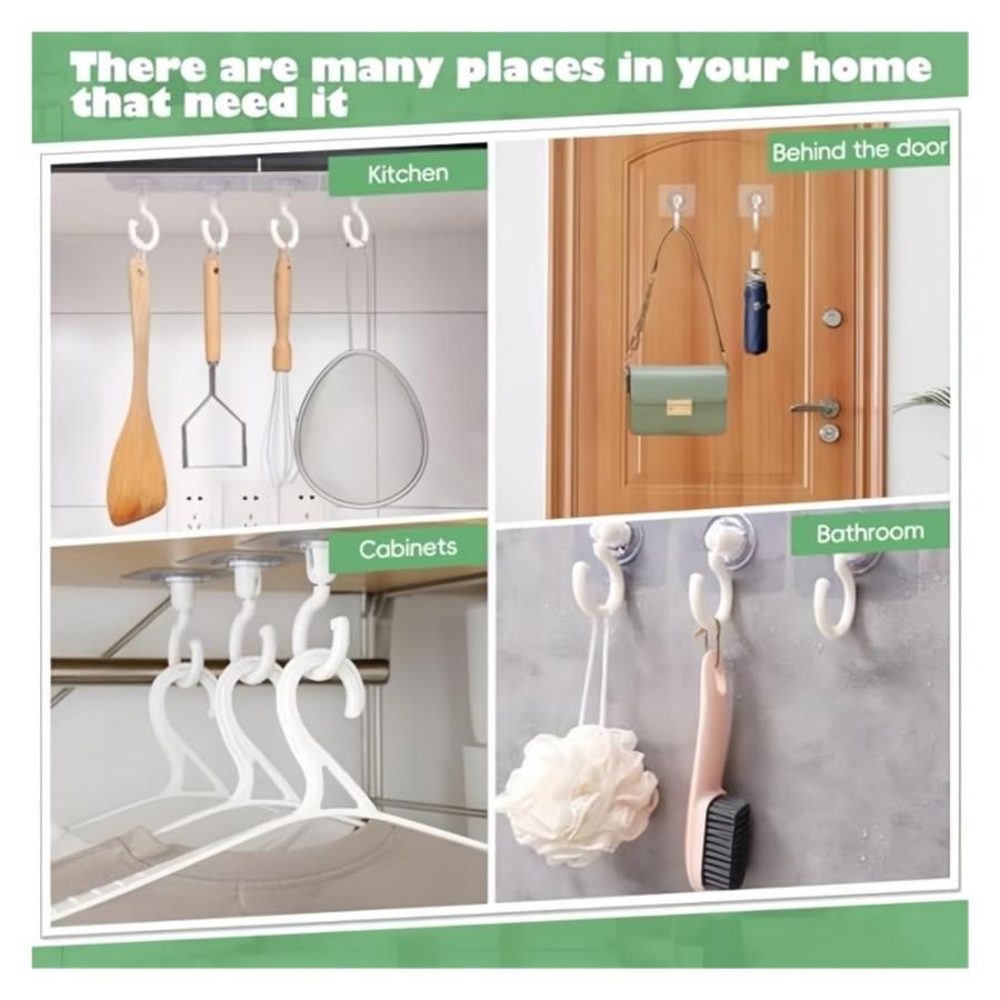 【並行輸入品】 Yingluno Adhesive Ceiling Hooks 40PCS 360° Rotating Waterproof R_6