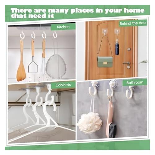 【並行輸入品】 Yiodauh Adhesive Ceiling Hooks 40PCS 360° Rotating Waterproof Re_7