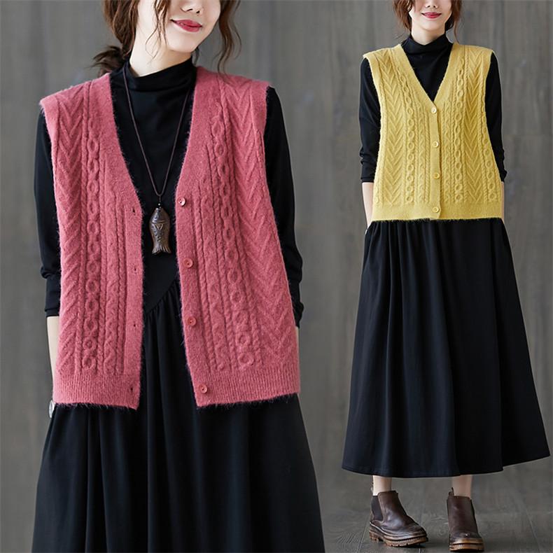 ニットベスト レディース 大人ナチュラルコーデにぴったり 大きいサイズ Vネック 30代40代50代 ｔシャツやワンピなど重ね着しやすい Yl New Forest Heart 通販 Yahoo ショッピング