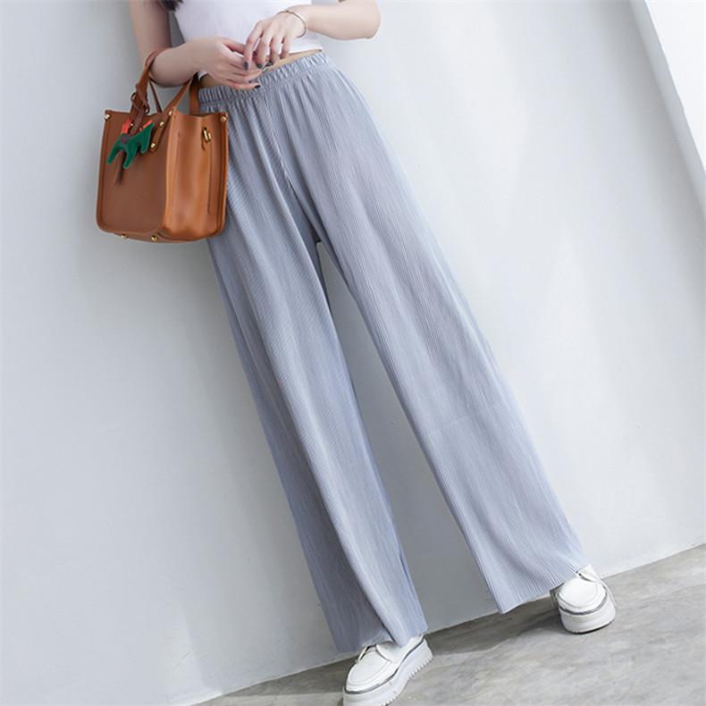 レディース ワイドパンツ 夏 ハイウエスト さらっとした 落ち感のある  