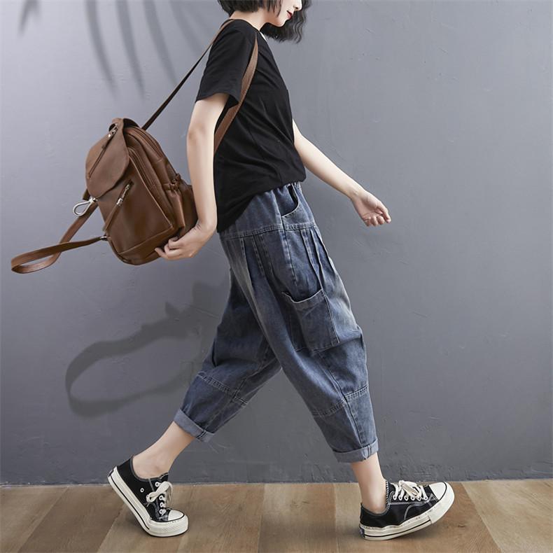 デニムパンツ レディース ジーンズ ジーパン 春夏 九分丈 お洒落 大人カジュアル ロールアップ ゆるシルエット テーパードパンツ ナチュラル リラックス 70 Off