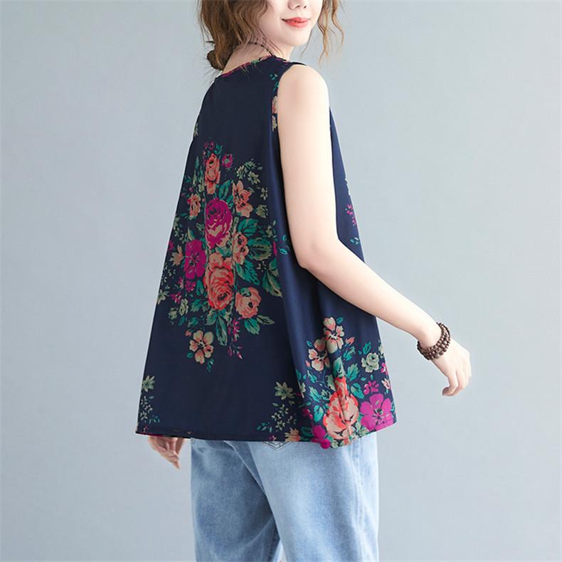 レディース 夏 タンクトップ 部屋着 ノースリーブ 花柄 トップス 着
