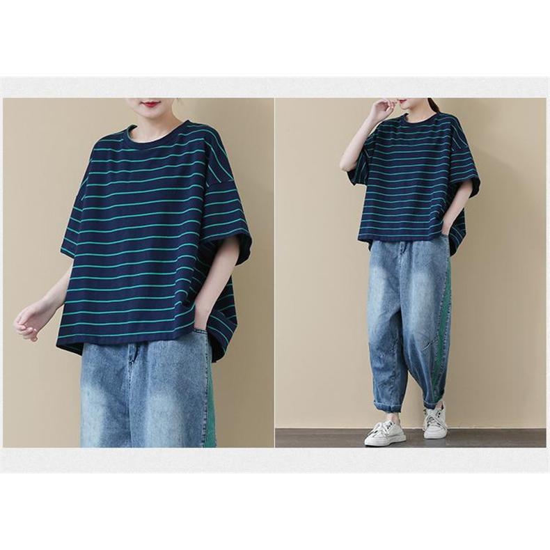 ボーダー柄 Tシャツ ゆったり 半袖 レディース カットソー トップス