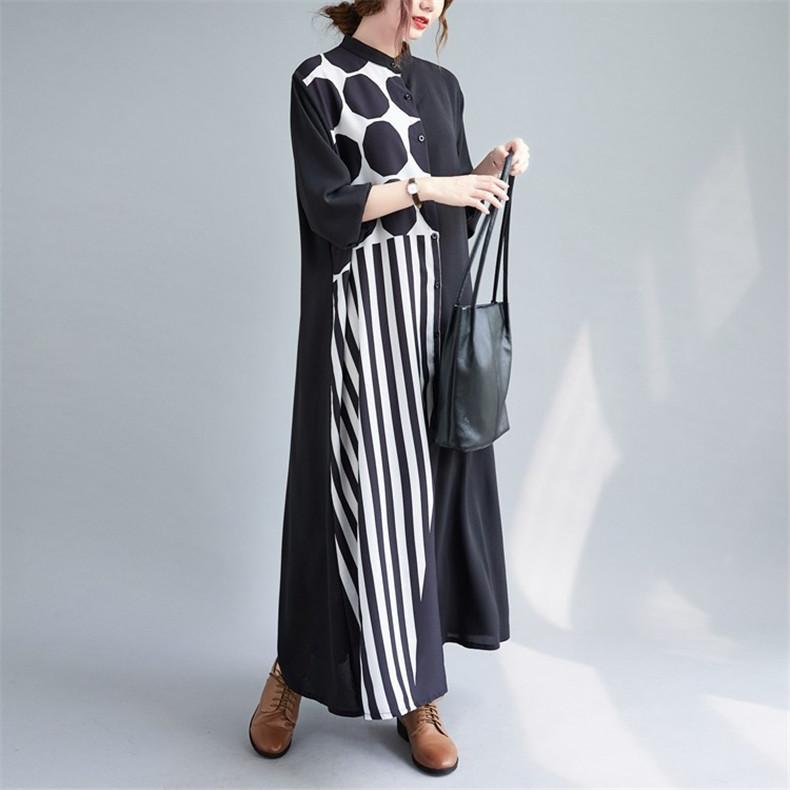 シャツワンピース レディース ロングワンピ 長袖 秋冬 マキシ丈 40代50