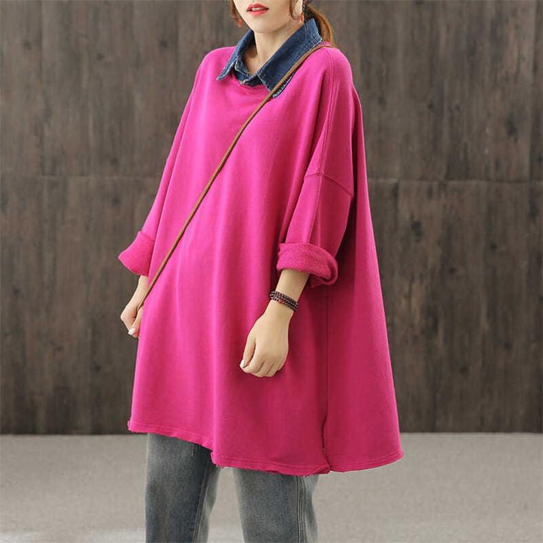 ロングシャツ カットソー レディース トップス 甘くなりすぎない チュニックシャツ 長袖 ビッグサイズ デニムパンツやスキニーパンツとの相性抜群 史上最も激安