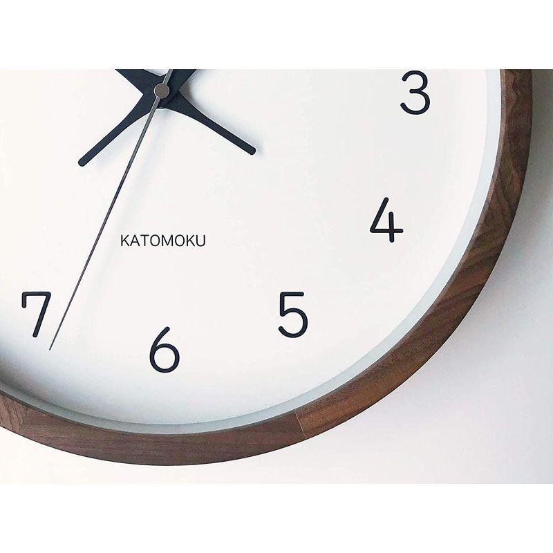 KATOMOKU Muku Clock 13 ブラウン 電波時計 連続秒針 Km-104BR φ306mm