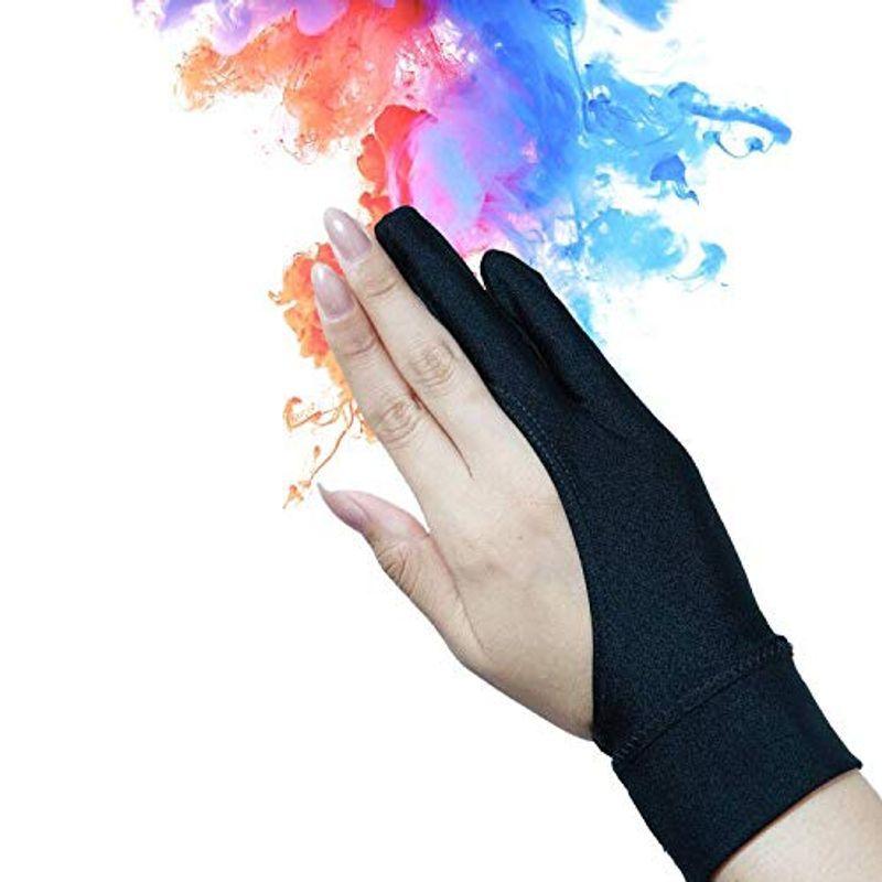 ニューインテックストアveikk グローブ フリーサイズ 黒いライクラグローブ 二本指 防汚 両利き対応ペンタブレット 液晶タブレット 新品