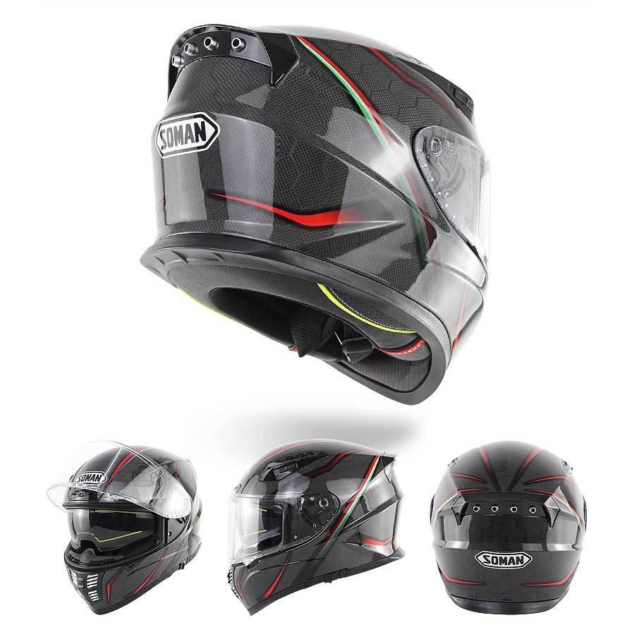 本物カーボンファイバー フルフェイスヘルメット 軽量ヘルメット新品 ZEUS Lサイズ 超軽量 炭素繊維 ヘルメット カーボンファイバー