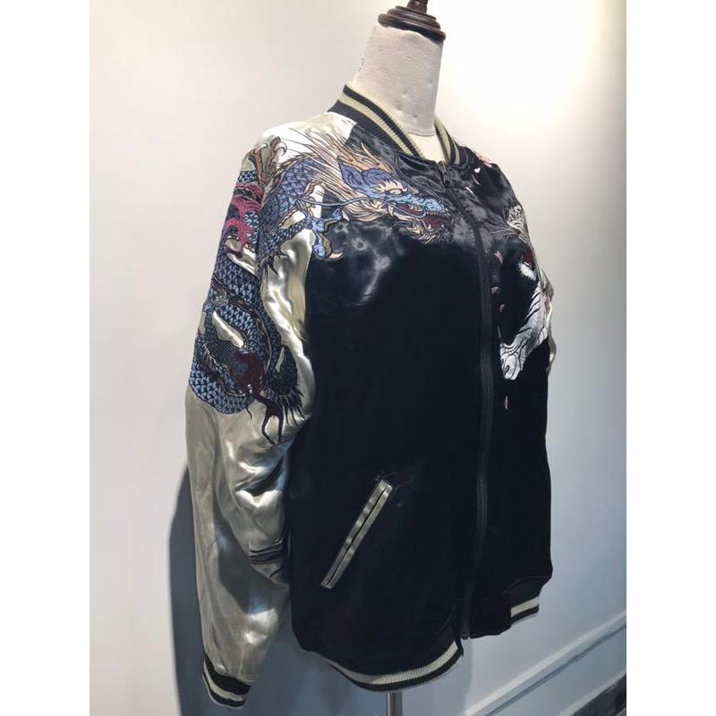 ヨコスカ] 男女兼用 四聖獣刺繍マーク 青龍 白虎 朱雀 玄武 スカジャン