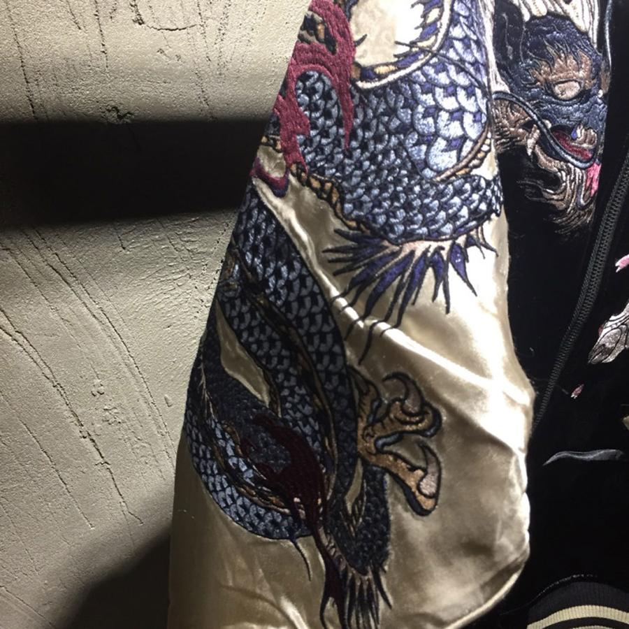 ヨコスカ] 男女兼用 四聖獣刺繍マーク 青龍 白虎 朱雀 玄武 スカジャン