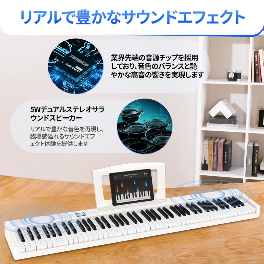 電子ピアノ 88鍵盤 TERENCE 充電可能 MIDI対応 タッチレスポンス 電子ピアノ 88鍵盤 TERENCE 充電可能 MIDI対応 タッチレスポンス