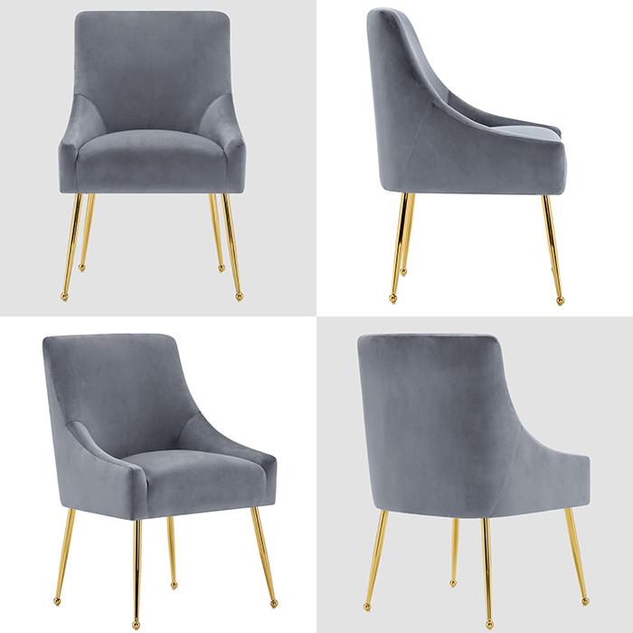 Newvalueモダンダイニングチェア 2脚セット ベルベット張り リビング