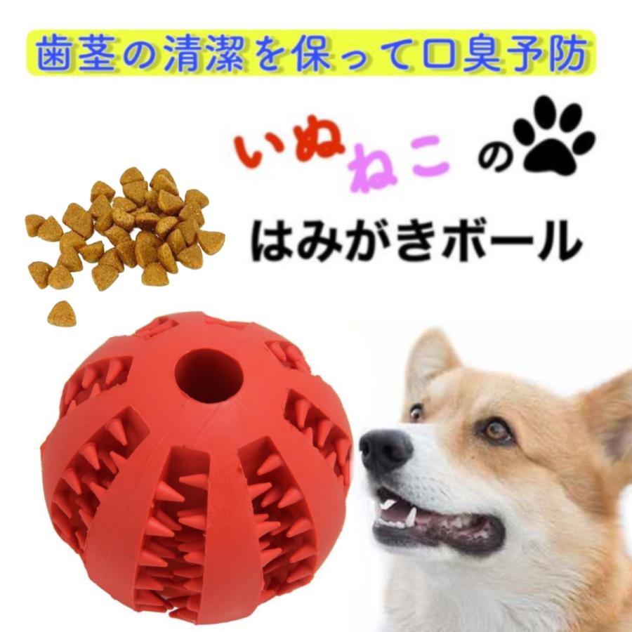 最大49%OFFクーポン 犬 おもちゃ 歯磨きボール 赤色 餌 噛むおもちゃ 壊れない おやつボール