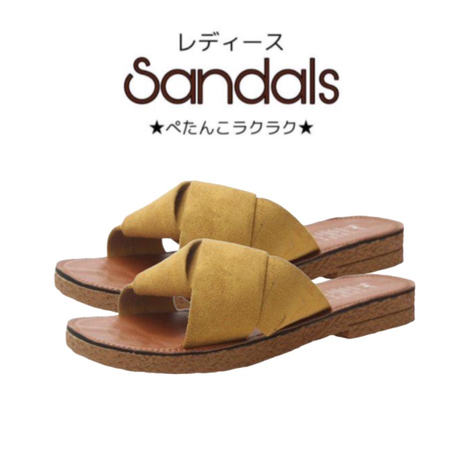 サンダル レディース ぺたんこ 歩きやすい 40代 30代 ぺたんこサンダル