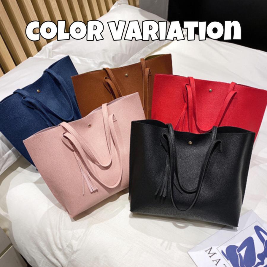 トートバッグ レディース 薄い a4 大きめ 軽量 軽い おしゃれ 肩掛け 仕切り 大容量 防水 かわいい 通学 PVCレザー 無地 仕事 | ブランド登録なし | 11