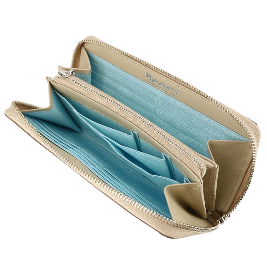 【未使用】マンハッタナーズ 長財布 ラウンド クラフトパース ナナ ブルー 未使用】マンハッタナーズ 長財布 ラウンド クラフトパース ナナ