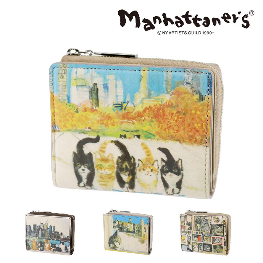 新品未使用 マンハッタナーズ 2つ折り財布 L字ファスナー ぐっすりフェデリコ Manhattaner's（マンハッタナーズ） 最大P+16% 財布 二つ折り財布 2