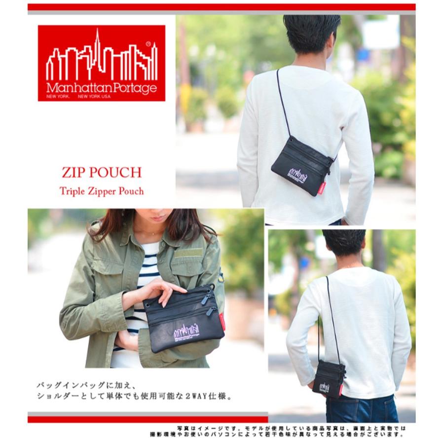 最大P+16% マンハッタンポーテージ Manhattan Portage サコッシュ ポーチ ショルダーバッグ Triple Zipper Pouch トリプルジッパーポーチ zippouch｜newbag-w｜07