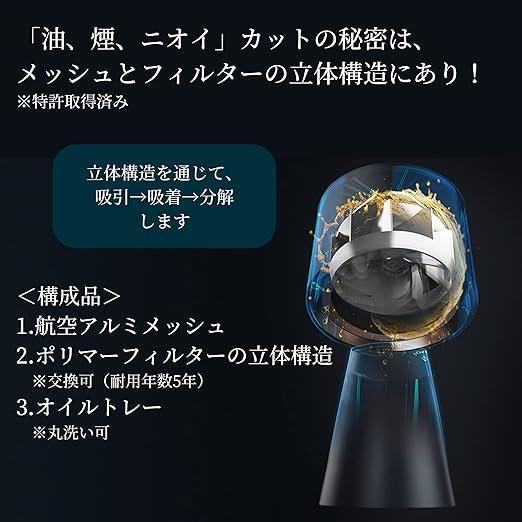 Bolani 卓上レンジフード 換気扇 吸煙機 （卓上でにおい・油・煙・湯気