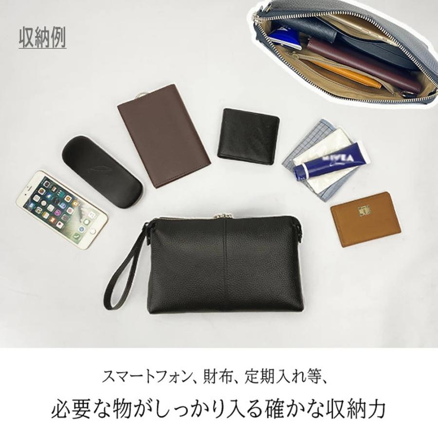 セカンドバッグ クラッチバッグ ポーチ メンズ 牛革 レザー 横 横型