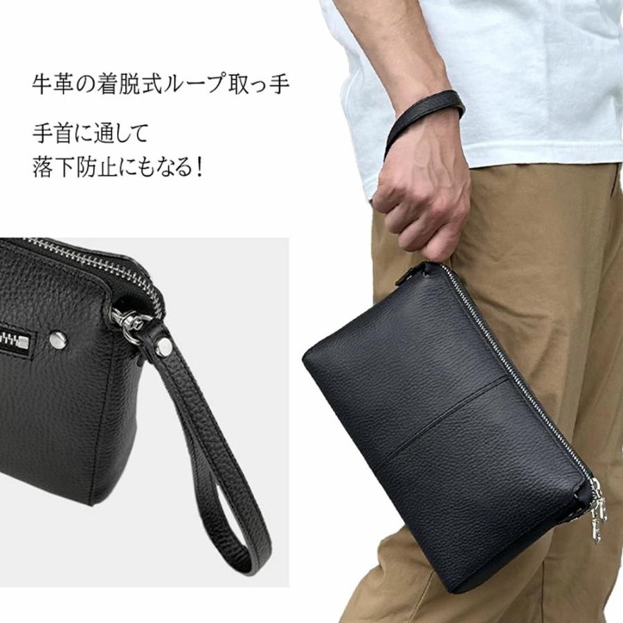 セカンドバッグ クラッチバッグ ポーチ メンズ 牛革 レザー 横 横型