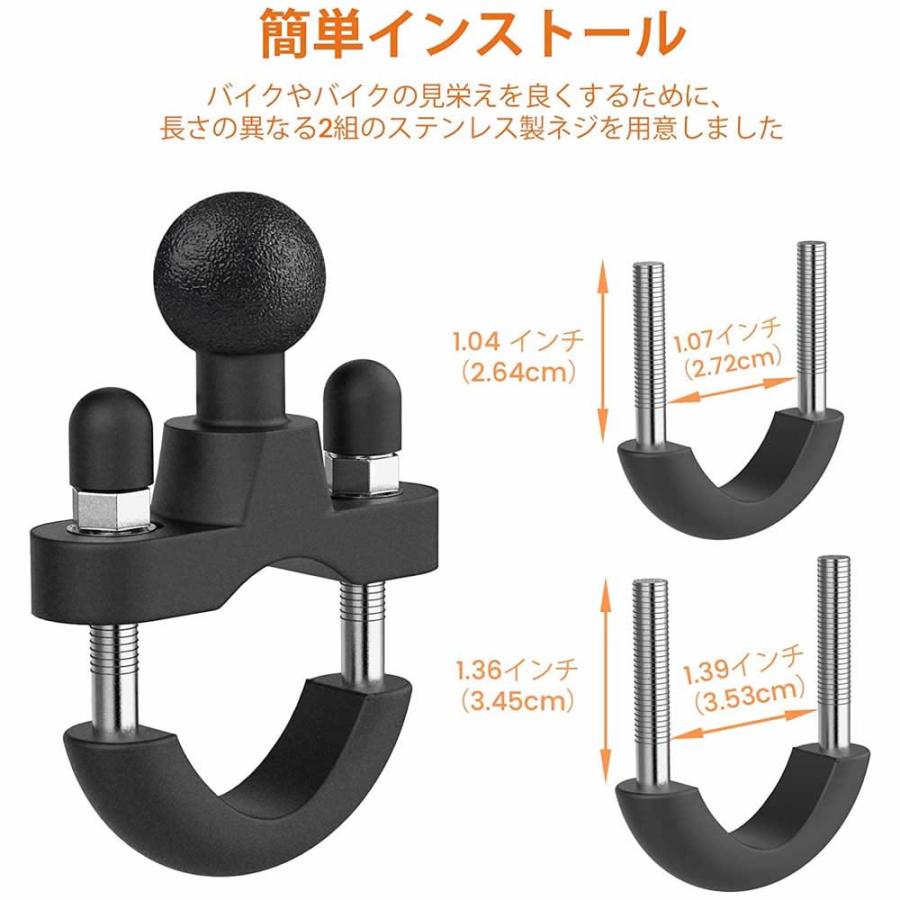 カメラマウントホルダー 360°回転 角度調整 ハンドルバー 1/4スレッドのカメラマウント付き カメラホルダー 自転車・バイク・オートバイクリップマウント｜newcentury｜03