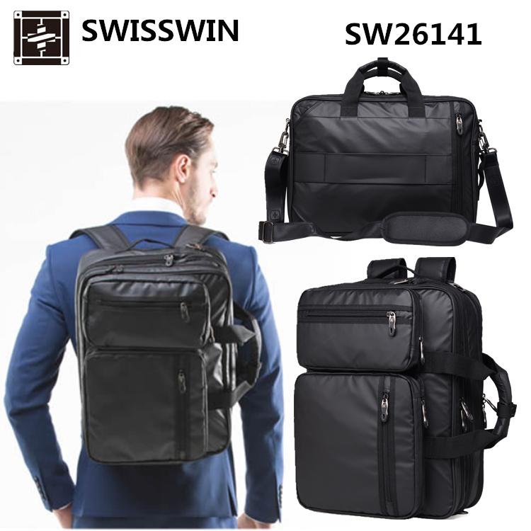 SWISSWIN SW26141 撥水3WAYビジネスバッグ 15.6インチワイド A4書類 