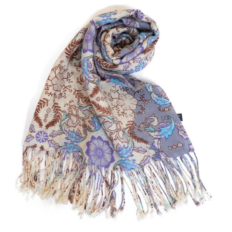 デザイナーズ きらきらラメ メッシュ入りパシュミナストール 花柄 ブルー 水色 Ma17 Wd26 Newcolors 通販 Yahoo ショッピング