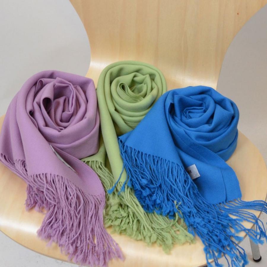 ストール ウール パシュミナ マフラー 大判 厚手 綾織 ツイル 秋 冬