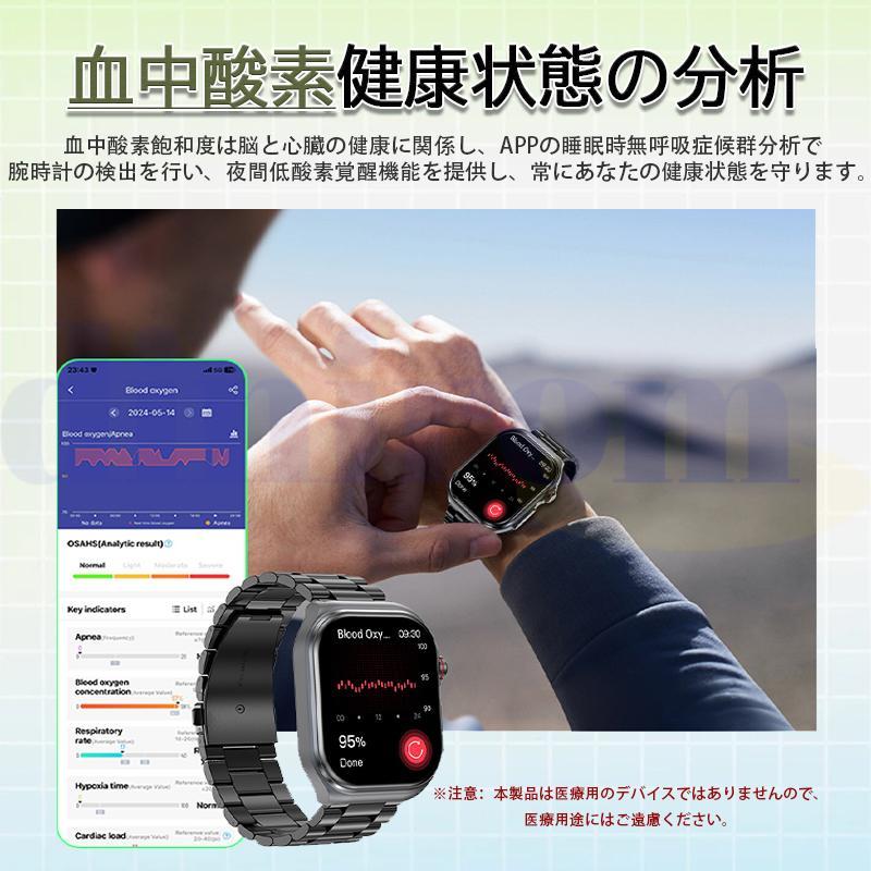 スマートウォッチ 健康管理ECG心電図「血液成分 体組成分析」通話機能 日本製センサー 歩数計 活動量計 体温 血圧 心拍数 血中酸素 睡眠管理 ギフト 初心者の画像