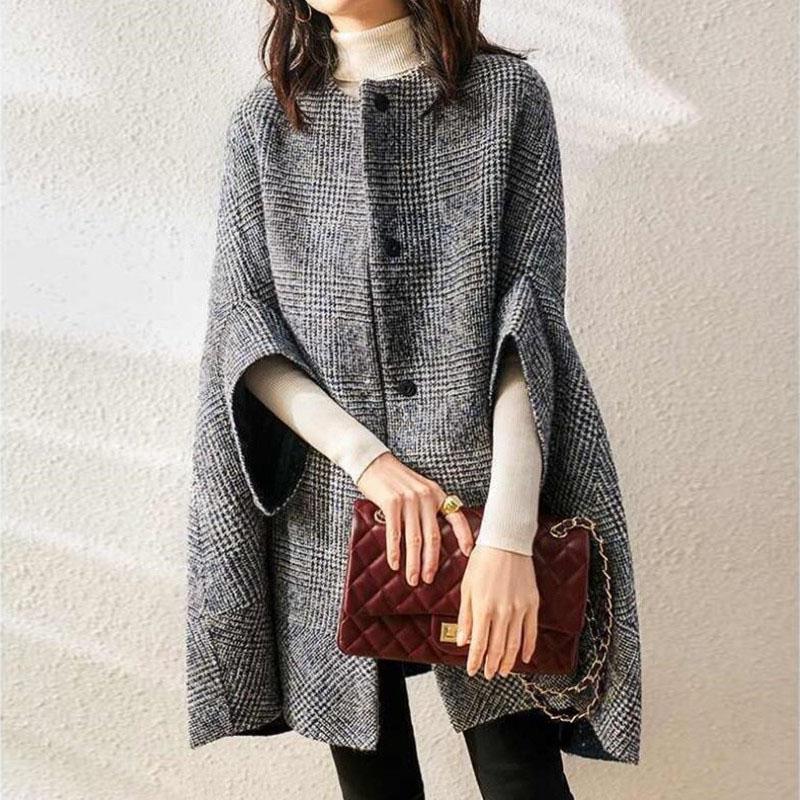 ポンチョ レディース 7分袖 マント ケープコート 秋冬 アウター 上品