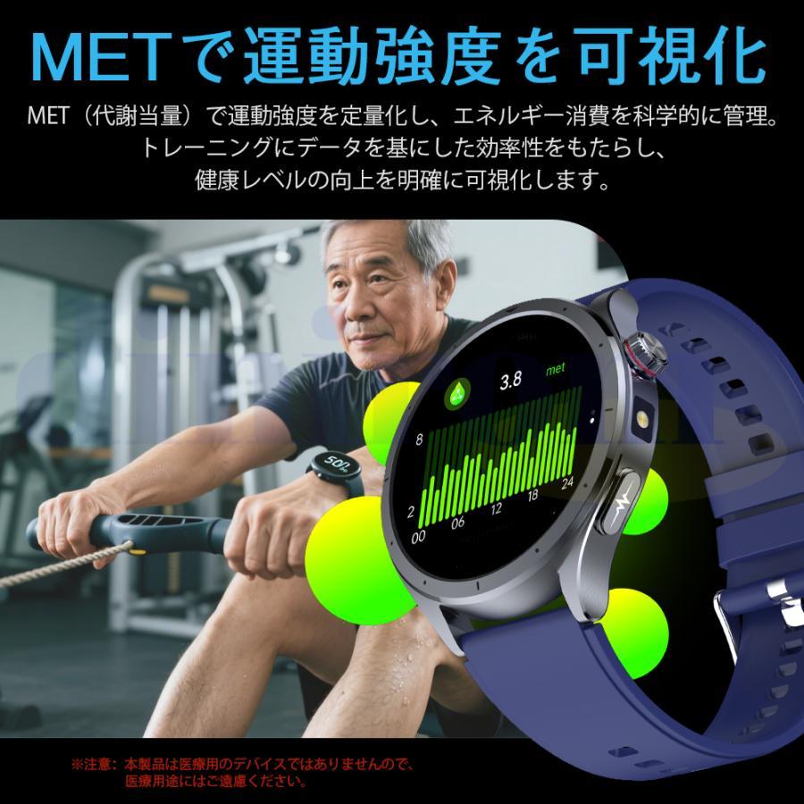 2026最新登場 スマートウォッチ 血圧測定 ECG心電図 通話機能 体温 血圧 体組成 血液成分分析 音声アシスタント 血中酸素 歩数計 睡眠 iPhone Android対応の画像